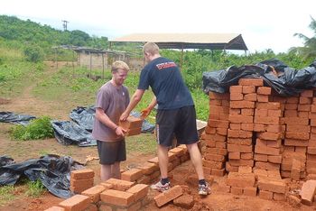 helping to build Clinic for Kuntu village
