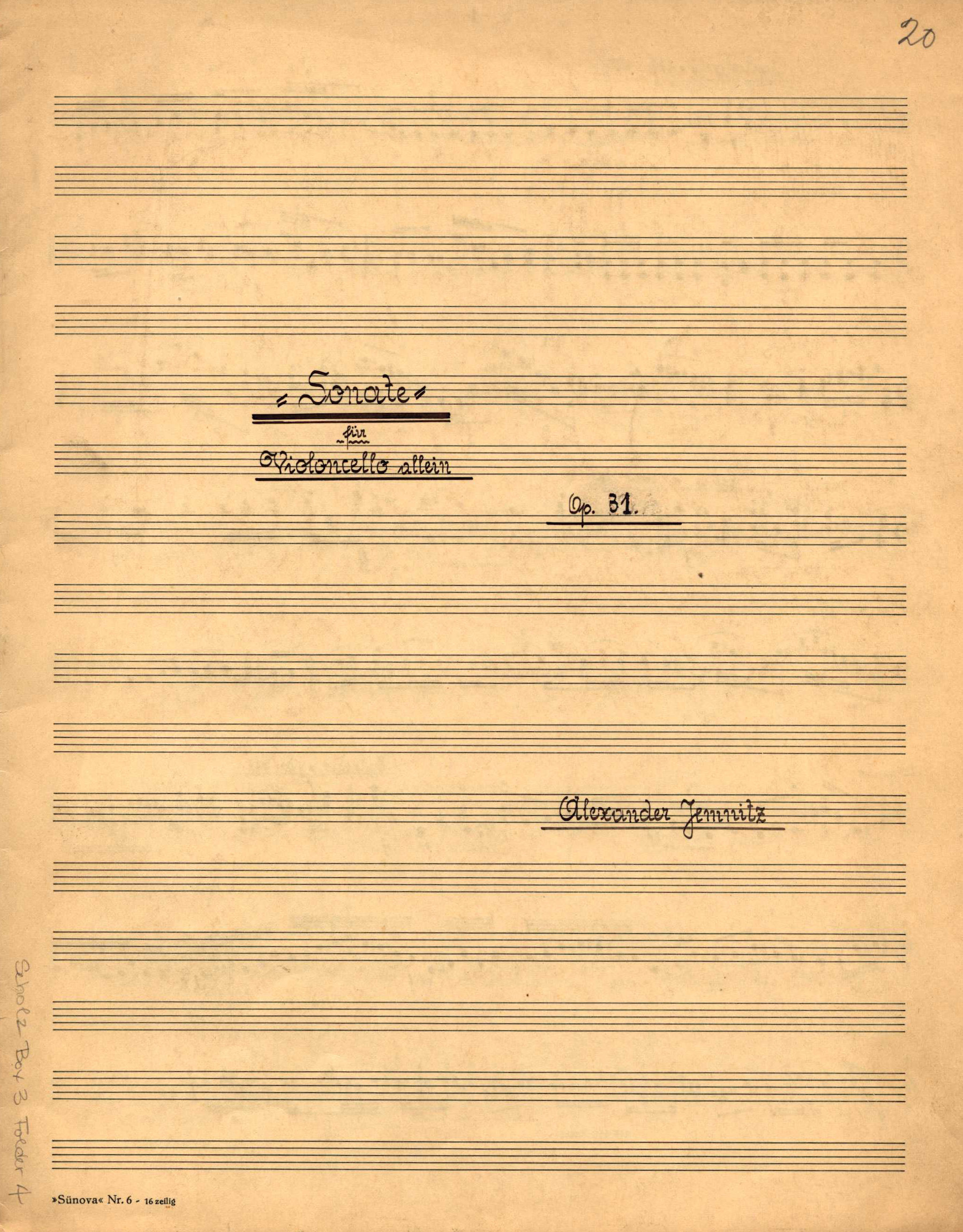 old sheet of music with handwritten notes, mf, mezzo-forte Stock