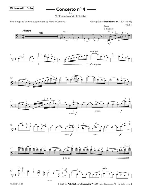 Goltermann - Cello Concerto No. 4 (Urtext edition, marked solo part)