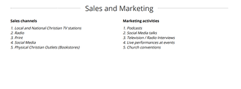 Sales and Marketing
