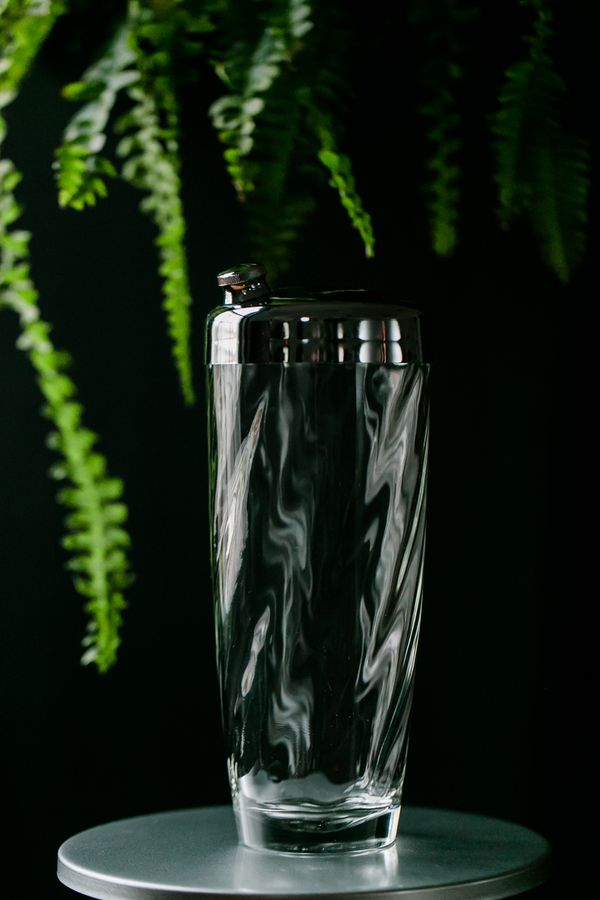 Vintage Art Deco Swirled Glass Cocktail Shaker