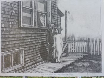 Vera and Lorne on Their Wedding Day - graphite on paper, 30" x 20"
