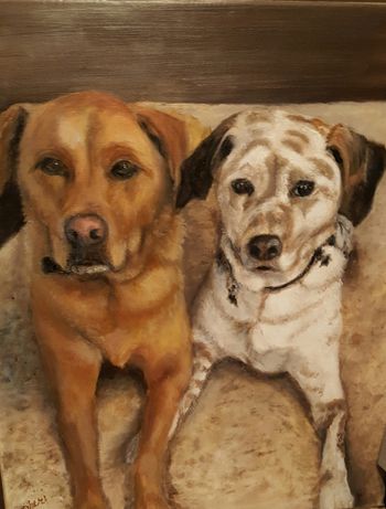 Cody and Buddy Oil 12" x 16"
