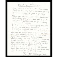 Hand Written and Signed Lyric Sheet 