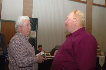 Dave Davis visits with Gary O'Neal
