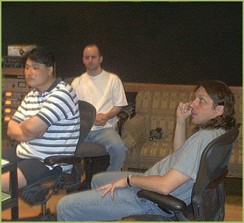 L-R: Sang Park (assistant engineer), Jeff, David Leonard (tracking & mix engineer)
