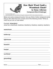 Woodchuck-Compound Word Challenge Worksheet