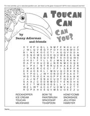 A Toucan Can word search