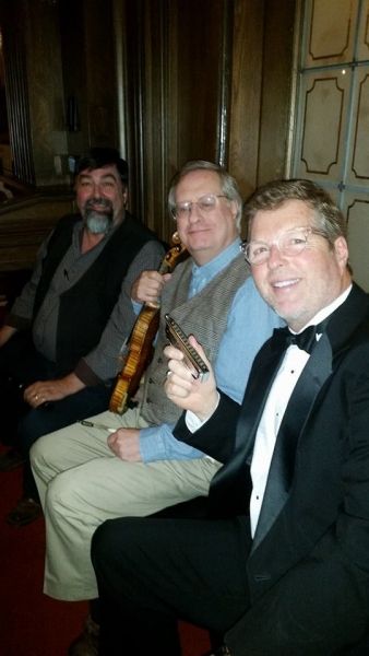 Pioneer Music gig at JSMB Cy Schmidt-Harmonica, Mark Jardine-Fiddle and Dave Sharp-Irish Flute
