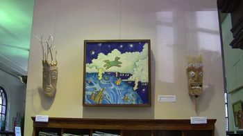 Two_Masks_and_a_Painting_from_my_solo_show_at_the_Chapman_Library_2016
