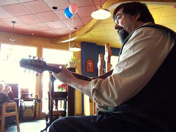 Dave Sharp on Cittern Playing at MacCool's Restaurant for Sunday Brunch
