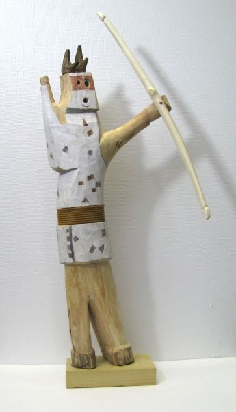 The Antelope Hunter - 2015 Sold or not available 4 X 2.5 X 17" tall - Birch wood and mixed media
