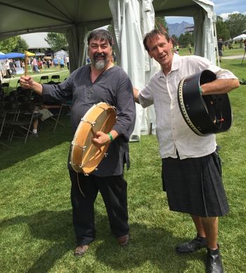 Bodhran players Unite! Bob and Dave at the Utah Valley RenFaire 2015
