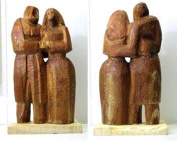 Dave and Carol - 2015 9.75 X 7 X 18" tall - Chinese Boxwood
