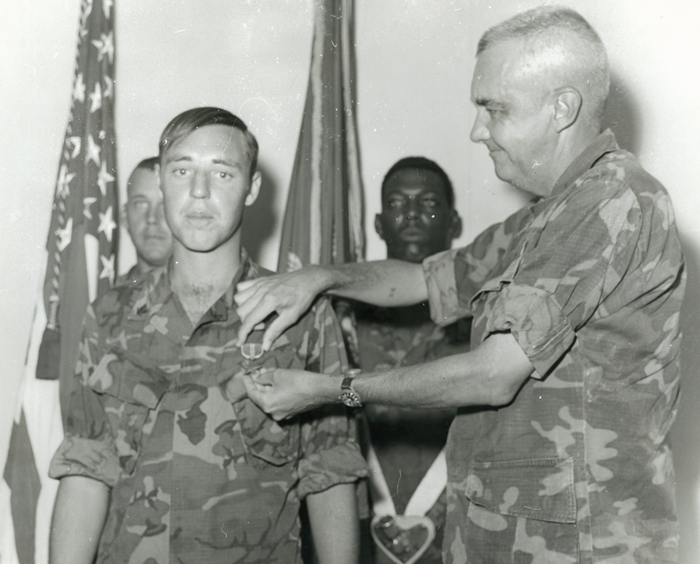 Vietnam veteran, Lonnie Chance, receiving bronze medal