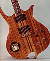 Paul Adams Zebrawood Guitar with Meher Baba