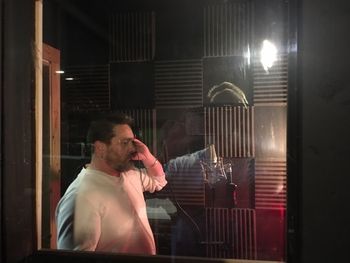 Greg1 Recording the vocal track for Brick House Girls
