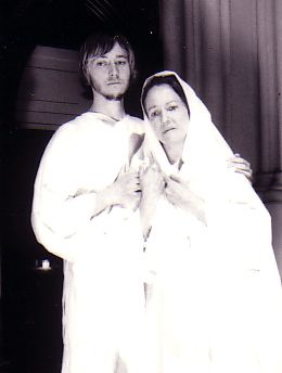 John and Mary Paul Marlow (as John) and Geraldine Bartlett (as Mary) in the 2000 Gad's Hill production of Christopher Cartmill's THE PASSION
