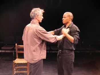 David Strathairn (Samuel Lauritzen) and LeRoy McClain (James Garang) Christopher Cartmill's HOME LAND at the Lied Center for the Performing Arts (directed by Kristin Horton)
