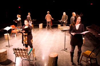 The ensemble of Christopher Cartmill's HOME LAND at the Lied Center for the Performing Arts (directe
