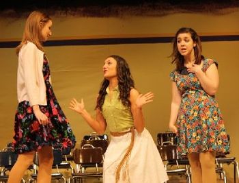 Ameilia Barrett (Jenny Adams), Camila Orti (Allison Pickle) and Natalie Manner (Marvel Franklin) Christopher Cartmill's THE CHOIR (February 2009), a play commissioned for the Jennifer L. Dorsey-Howley Performing Arts at Lincoln Southeast High School
