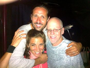 Body hug with musician friends David Wake & Willy Porter
