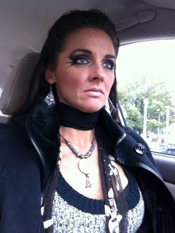 Ragani on set for Peace Prayer music video Thanks to Paula Mitchell for the artistic face makeup! :-)
