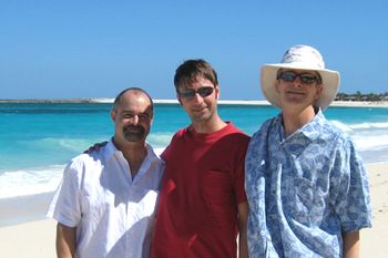 Band guys in Sivananda Ashram Bahamas Michael Kashou, Dave Blessum, Tim Maher

