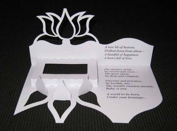 White Lotus Flower Place Setting with Poem

