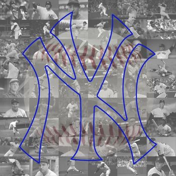 NY Yankees with Background This wall hanging features a fabulous collection of the 54 greatest NY Yankees of all time (50 players and 4 coaches) with the famous Yankees logo laid out on top in colored, lighted wire (EL wire).
