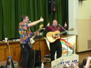 Thumbs up! The Uncle Brothers at Tappan Zee Elementary, Sparkill, NY
