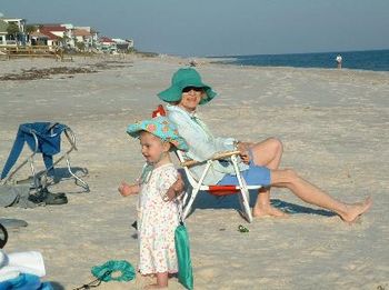hazel and grandma at beach
