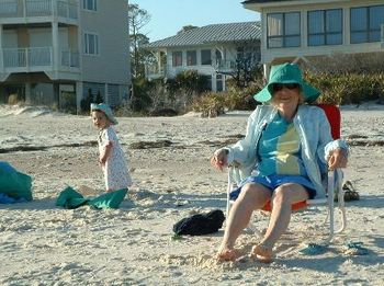 hazel and grandma at beach 2
