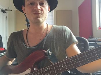Kyle laying down a bass track for the NYC Tracks, 2016
