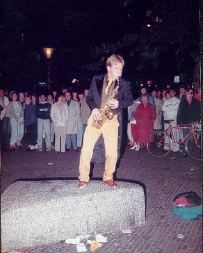 Early in my career I was busking on the Leidseplein in Amsterdam and I got some huge crowds running around and tap dancing!
