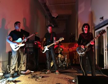 TSC at Sonelab Studio, Easthampton, MA 9/12/15. Photo by Ziba Ghassemi New Stone Coyote! : Doug Tibbles Jr. on lead guitar. John Tibbles, Doug Tibbles, Barbara Keith
