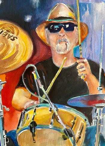 Painting by Angela Westengard of Doug Tibbles
