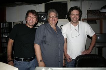 ALW with steel guitarist Mark van Allen & producer Bruce Bennett.
