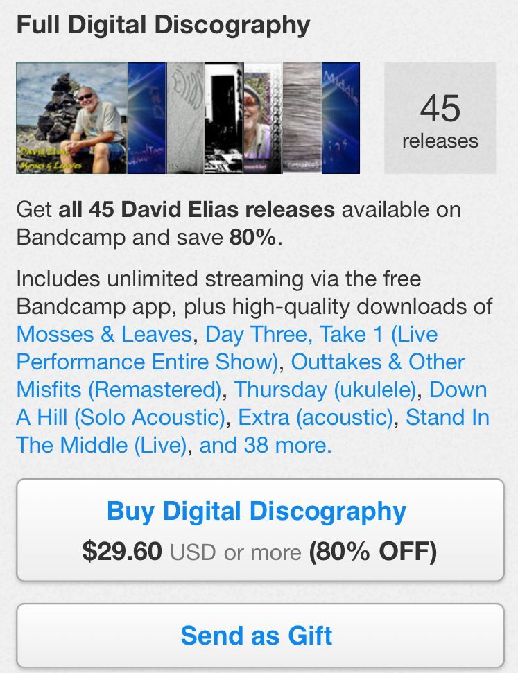 David Elias Sale, 80% Off, Music Discount