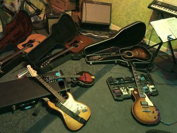 My Fleet in action@Chakra Bleu Headquarters Each of my instruments are carefully chosen for songs tone quality/prepped for Warner/Chappel recording on Music Row
