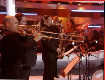 Great horn section:  Bear on trumpet; Greg Vail, tenor sax, Shannon Kennedy, soprano sax.
