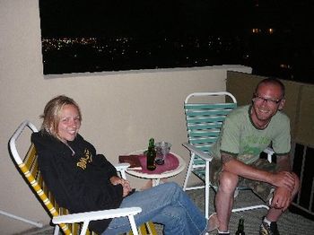 Jules and Sculls relaxing on the veranda.
