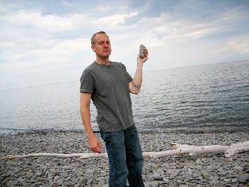 Markie skippin' stones on Lake Ontario.
