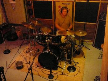 Johnny recording the drums for Broadway.
