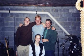 Early photo of Jules and the Family in Johnny's basement (perhaps 2001 or 2002).
