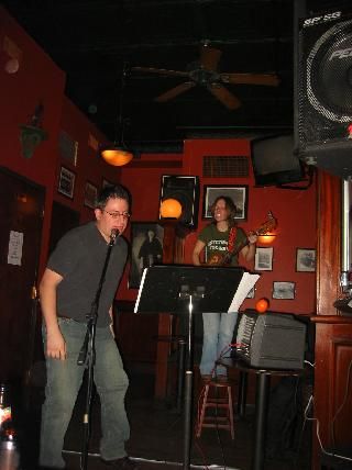 Dave and Jules dueting on "One" at Gibney's sometime last Spring, 2005.
