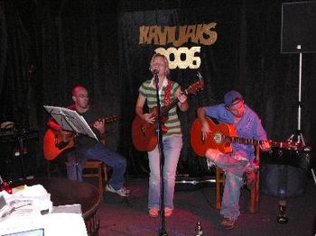 John, Jules, and Chris perform at Kavijaks.
