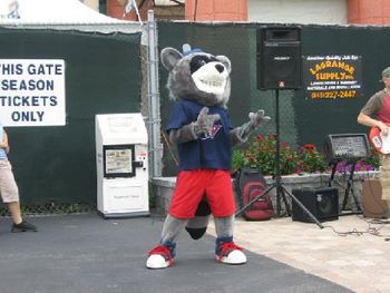 Rascal, the mascot for the Hudson Valley Renegades.

