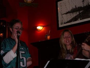 Meaghan and Jules sing a little "Me and Bobby McGee."
