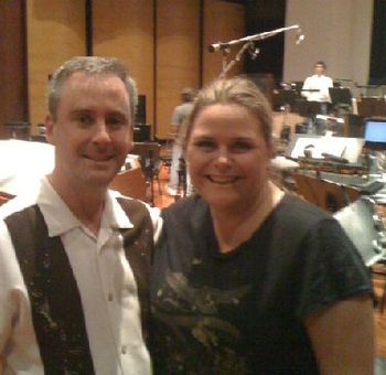 Kevin Kleisch, TANGLED orchestrator, and Lisa on the Eastwood Soundstage
